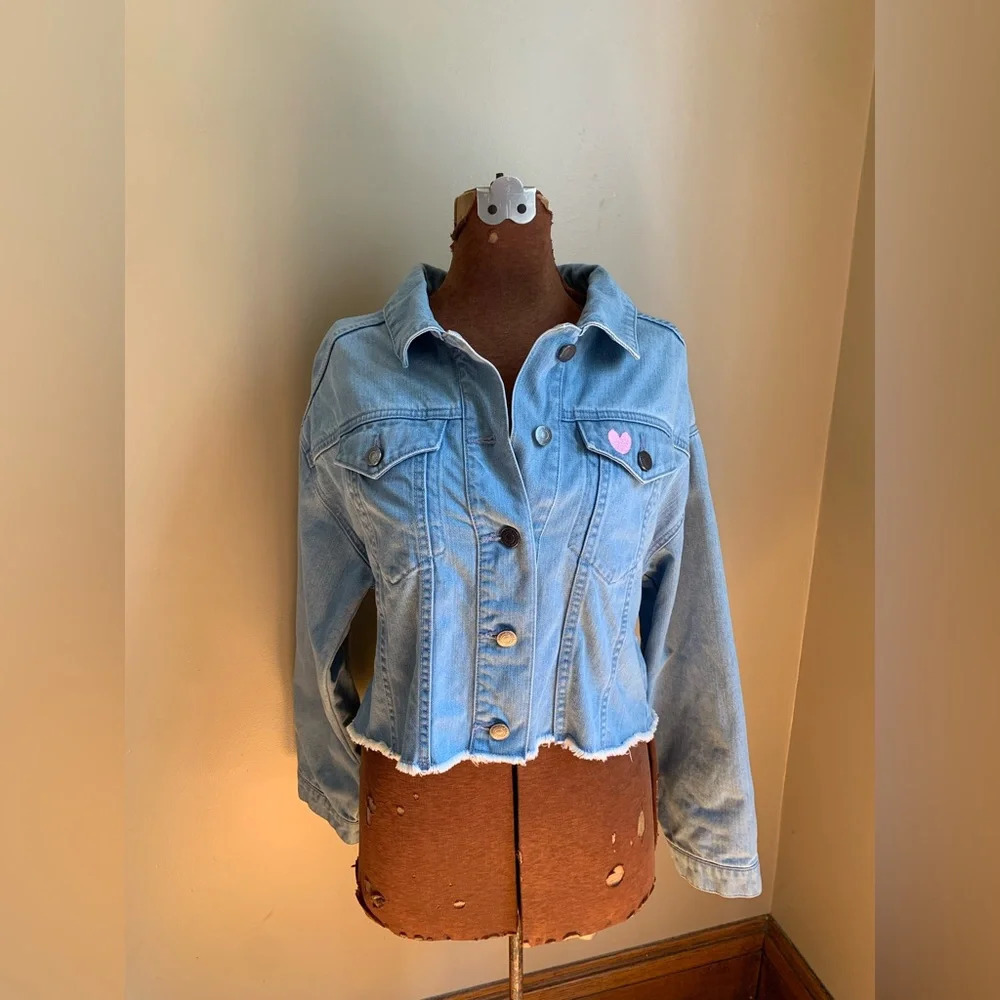 Cupcakes and cashmere jean jacket, denim cropped denim coat